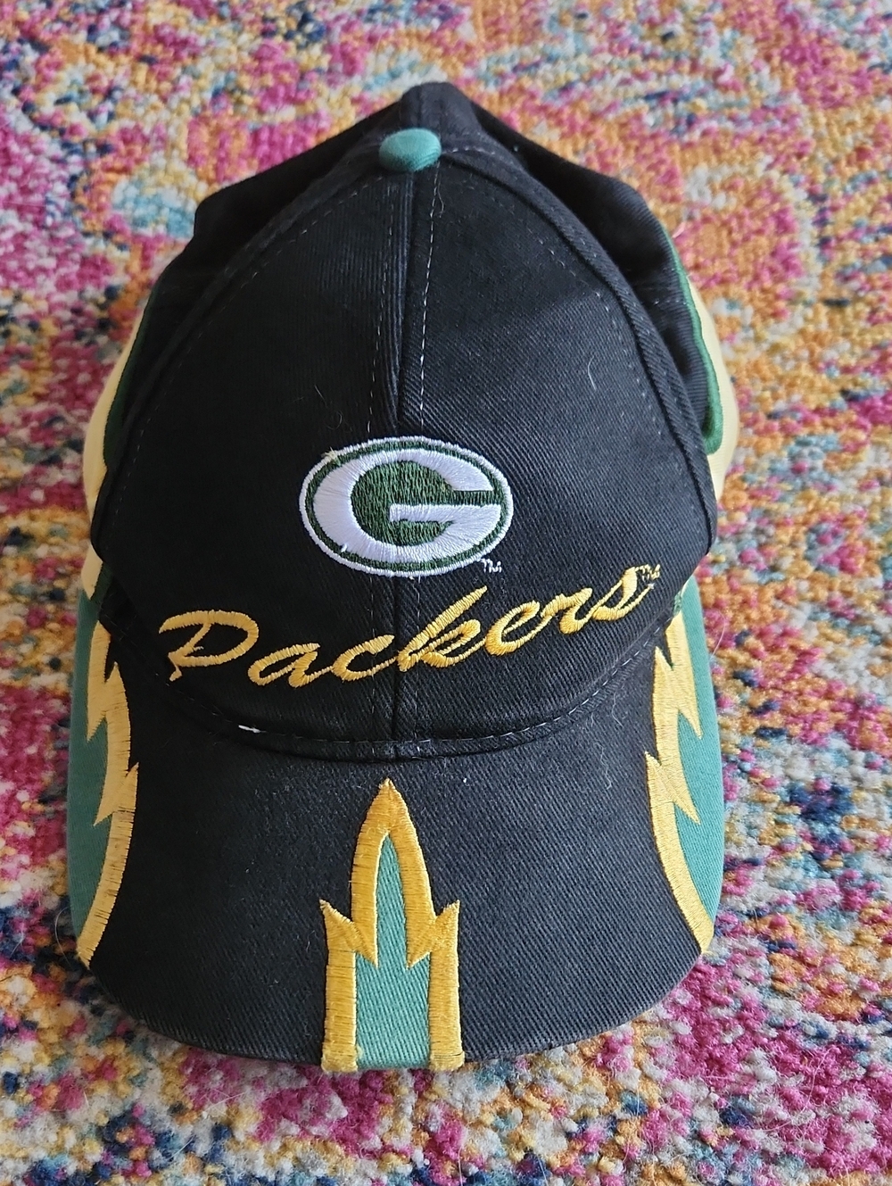 Vintage Green Bay Packers Black & Green Embroidered Cap
